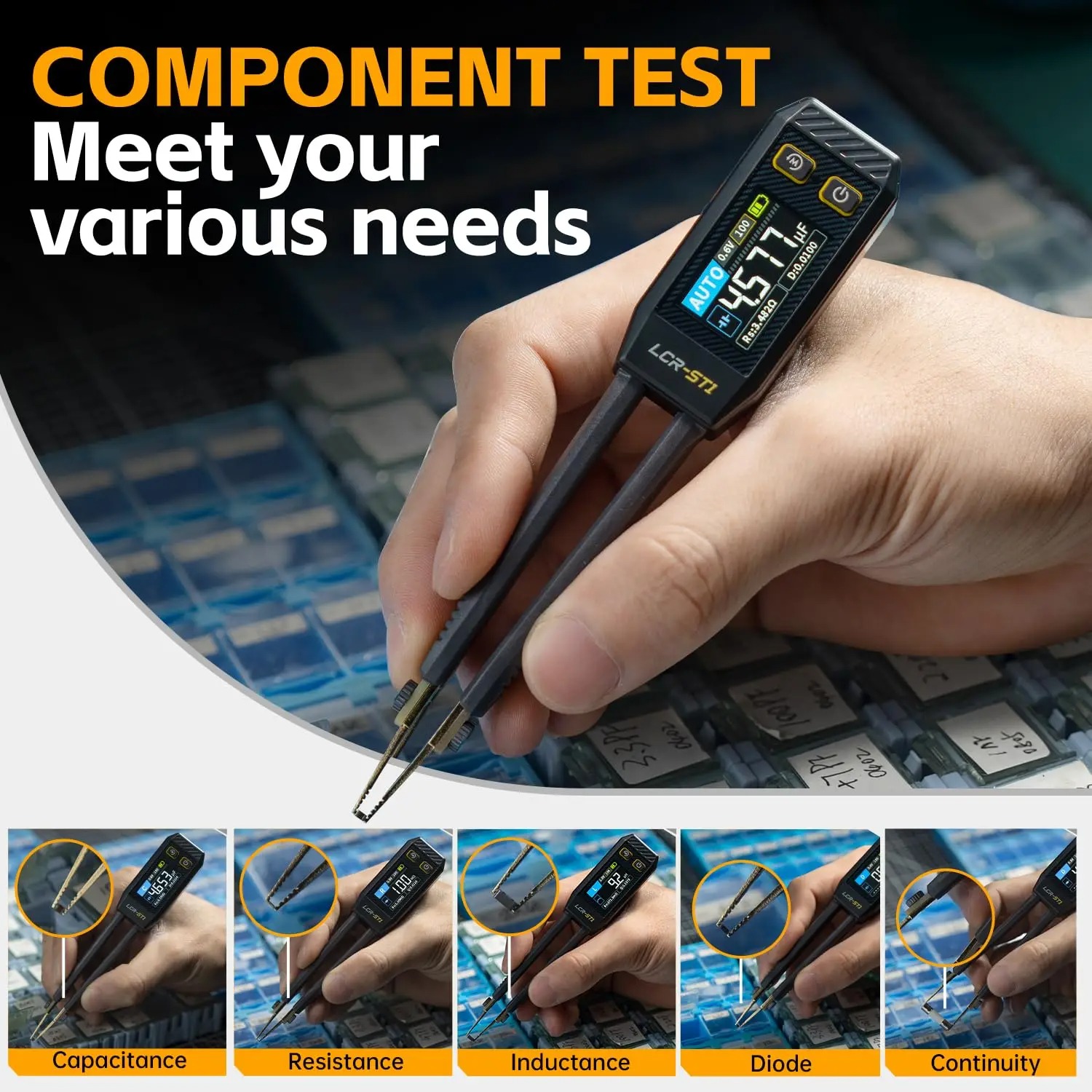 Smd Tweezer Set - FNIRSI LCR-ST1 Mini Smart Tweezer LCR