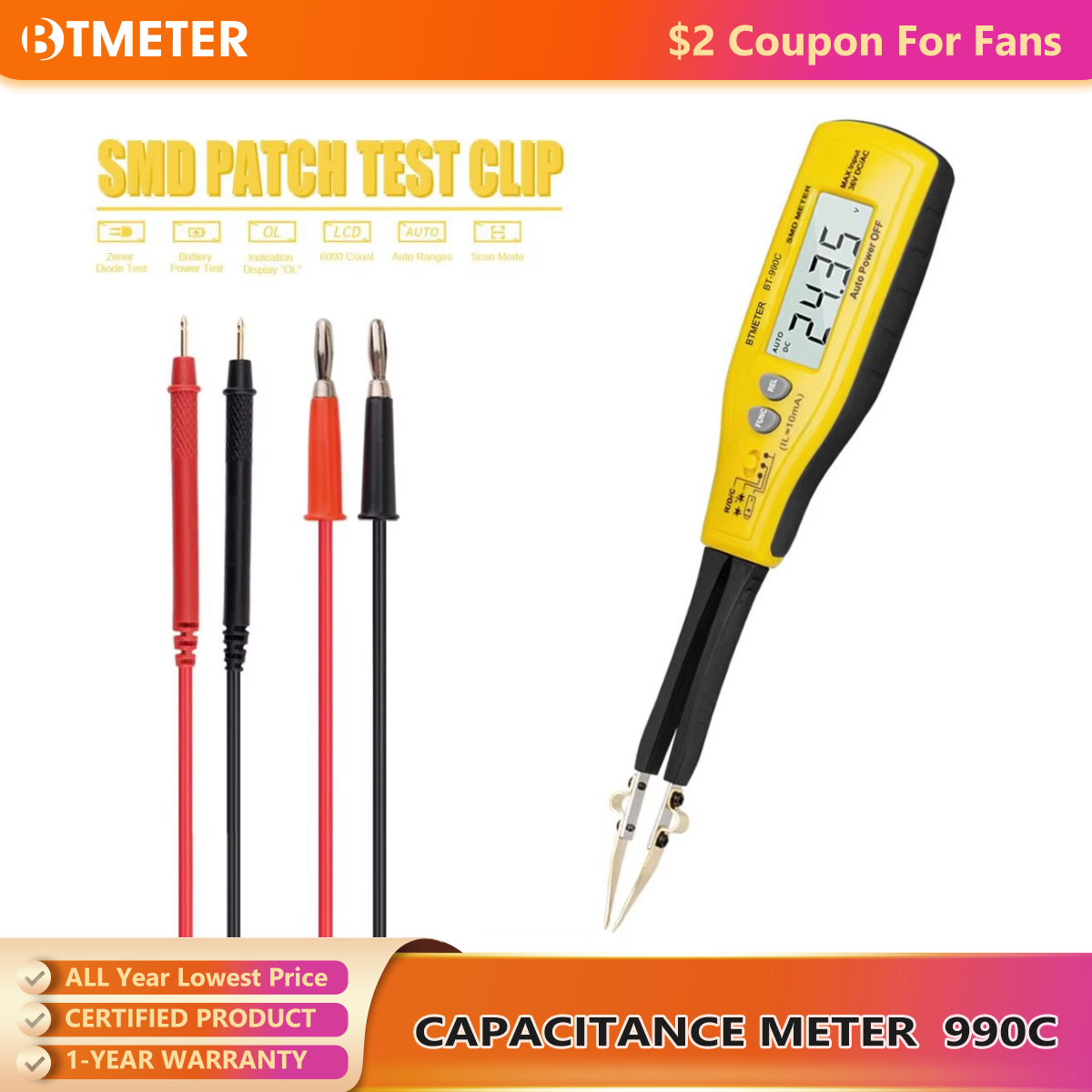 990C Smart SMD Tester Smart Tw - Smd Tweezer Set 评论和价格