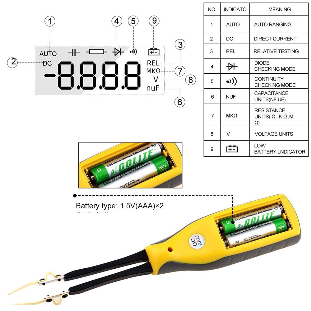 990C Smart SMD Tester Smart Tw - Smd Tweezer Set 评论和价格