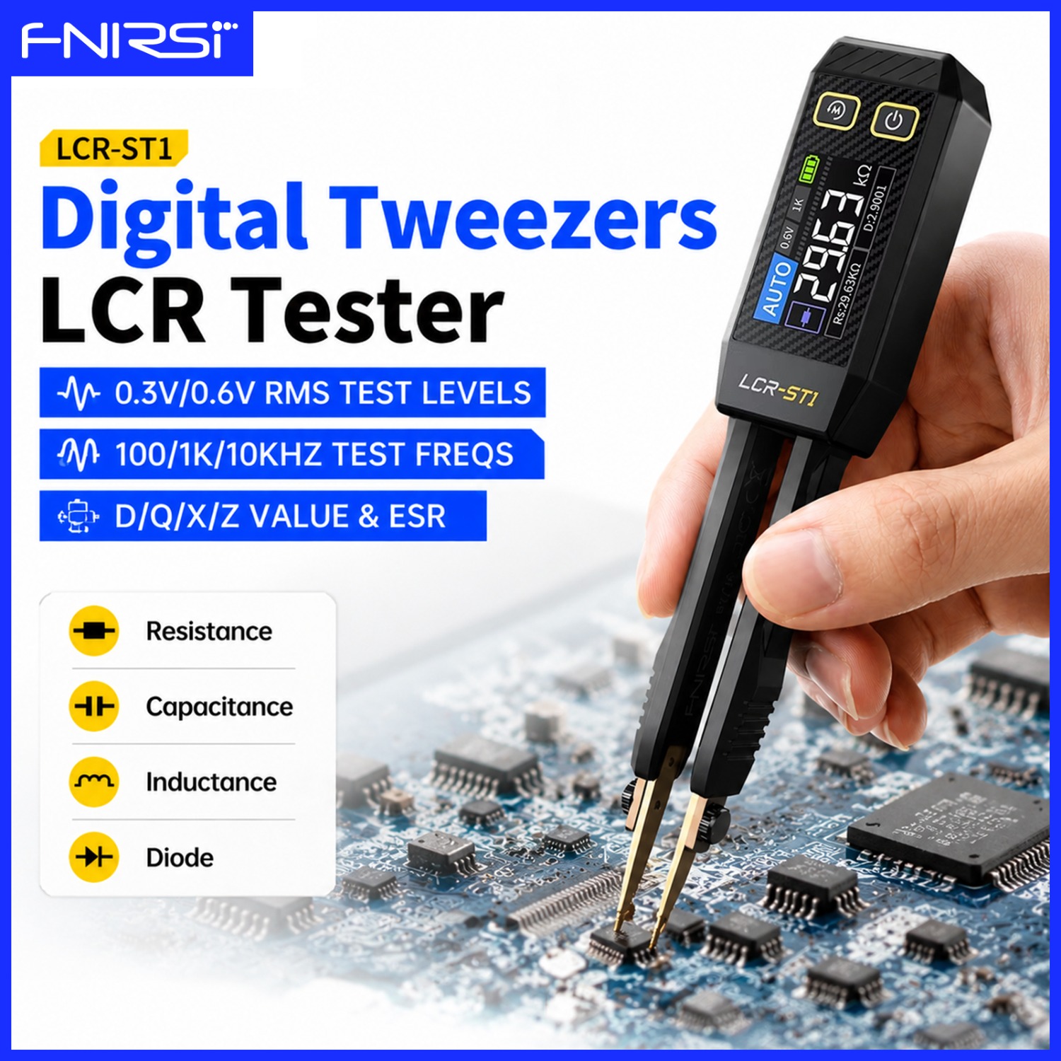 FNIRSI LCR-ST1 Smart LCR Bridg - Smd Tweezer Set 评论和价格